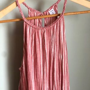 Maxi dress red and white striped